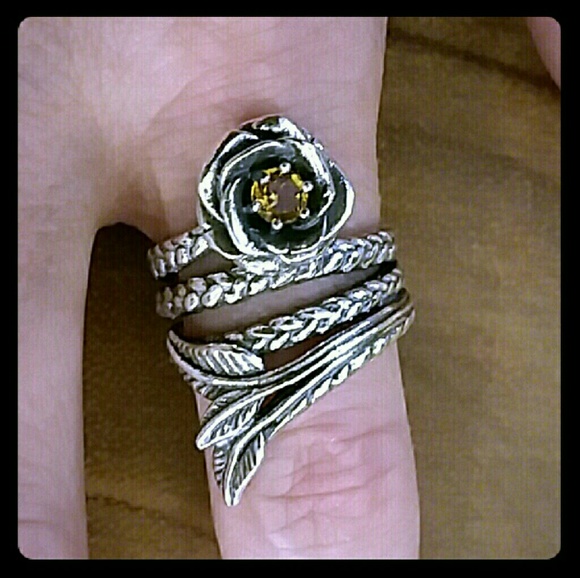 ISRAELI ARTISAN STERLING CITRINE RING - Picture 3 of 8